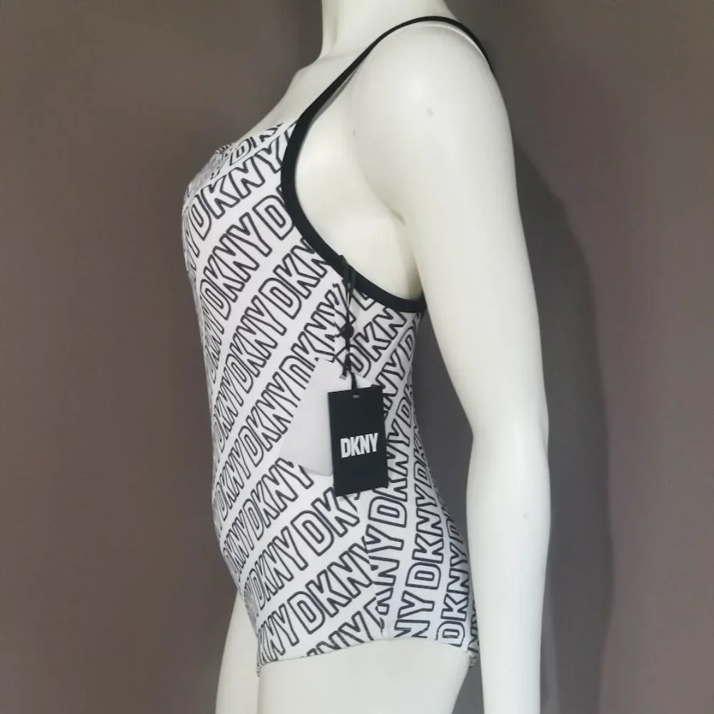 DKNY  Logo-Print One-Piece Swimsuit Size Medium - Picture 3 of 9